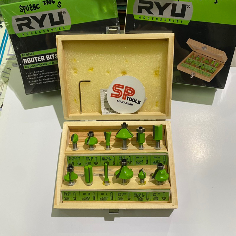 Jual MATA ROUTER / ROTER / PROFIL / TRIMER SERUT KAYU SET 12PCS RYU ...