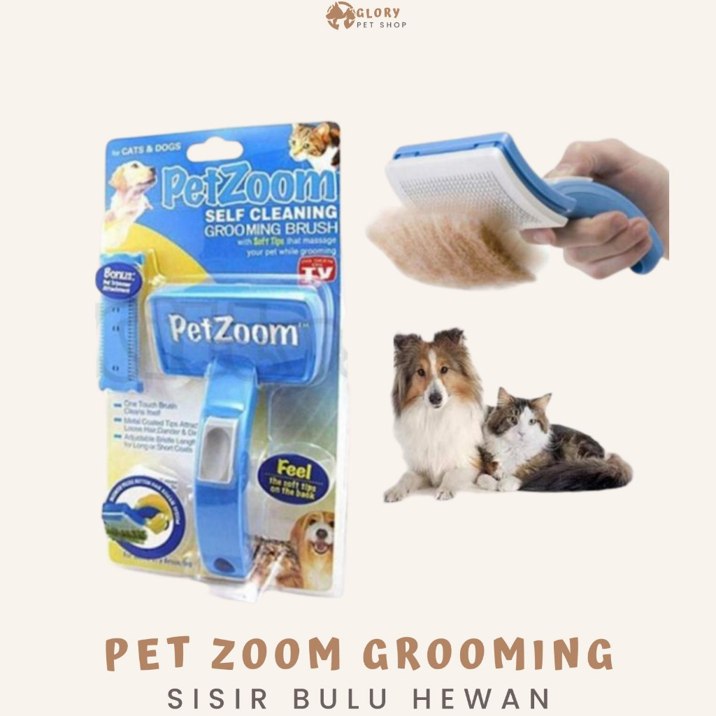 Petzoom self best sale cleaning grooming brush