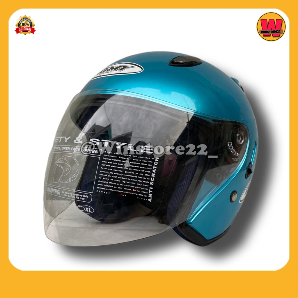 Jual Helm Sepeda Motor Half Face Gmt Centro Double Visor Solid Polos