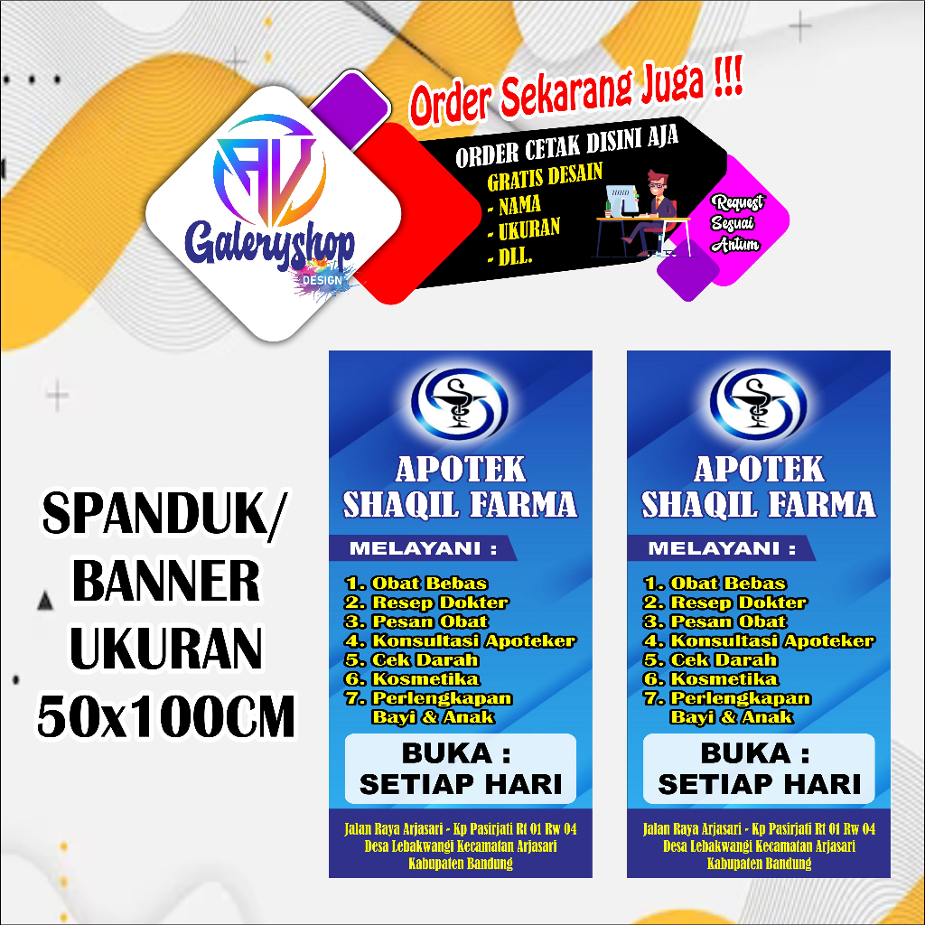 Jual spanduk banner,plang apotek, jualan obat, dll. ukuran50x100cm ...