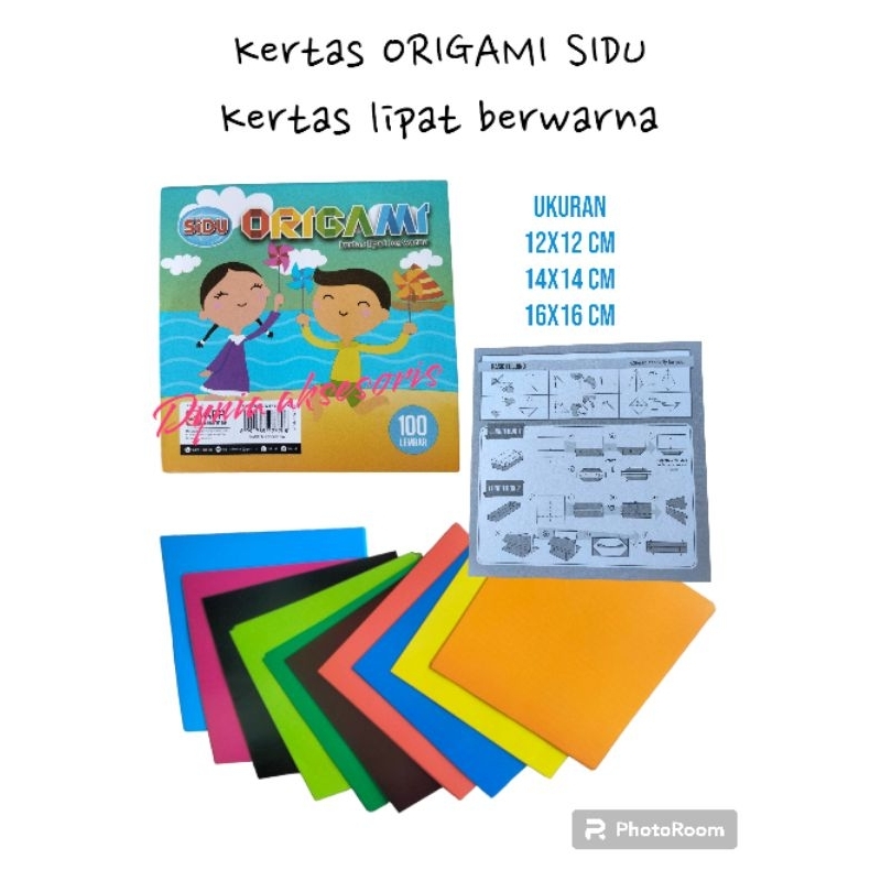 Jual kertas lipat ORIGAMI SIDU 12x12 cm berwarna warni isi 100 lembar ...