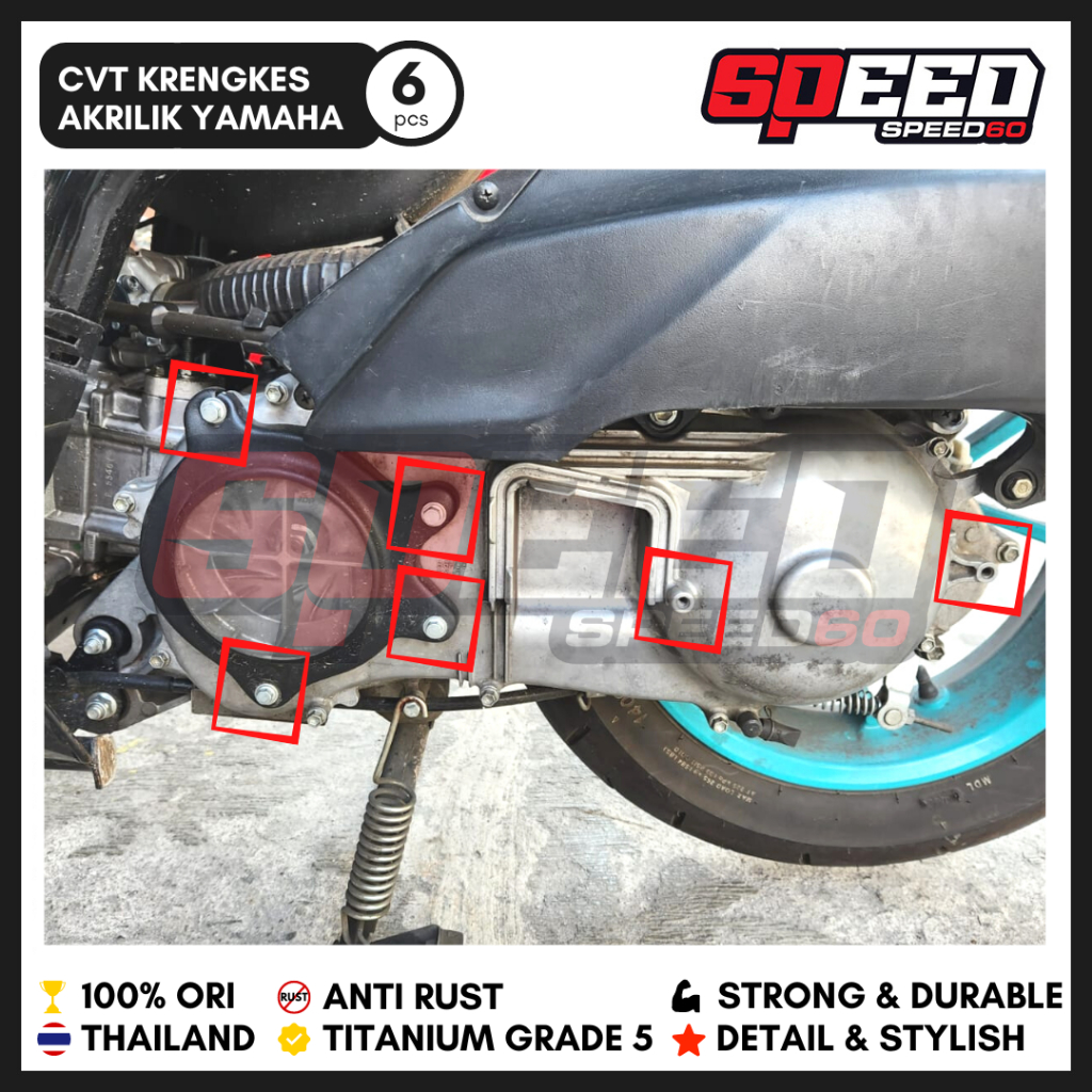 Jual Baut Titanium CVT Krengkes Akrilik Yamaha Nmax AEROX Grade 5 King