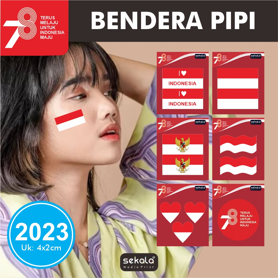 Jual Stiker Pipi Bendera Merah Putih 17 Agustus - Sticker Bendera Pipi ...