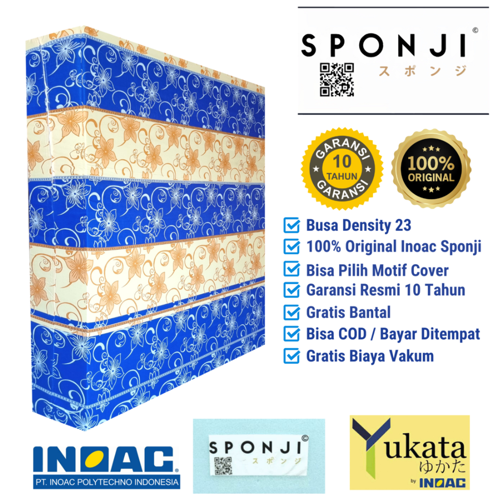 Jual Kasur Busa Inoac Sponji Yukata D23 Semua Ukuran No 1, 2, 3, 4, 5 ...