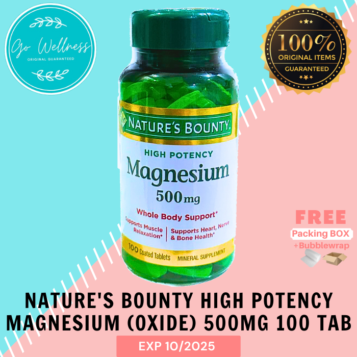 Jual Nature's Bounty Magnesium 500mg isi 100 tablet Shopee Indonesia