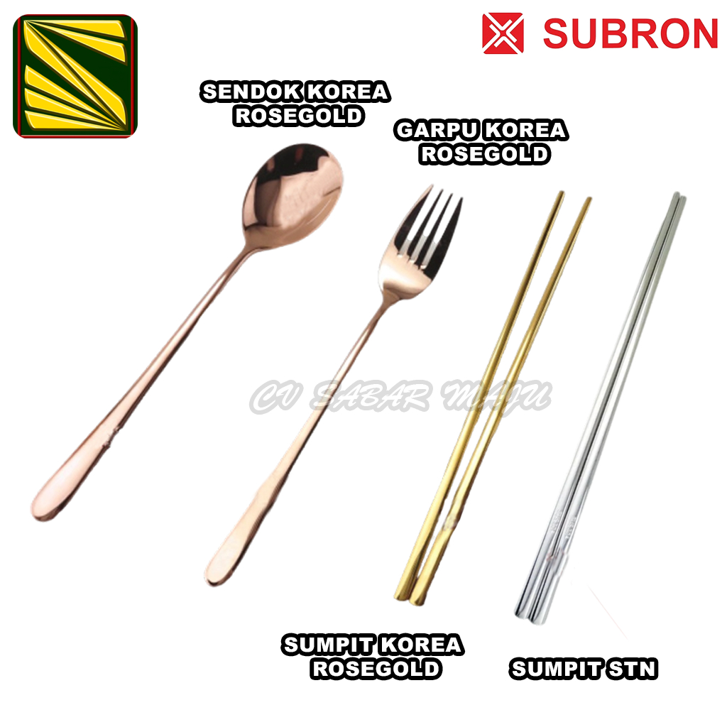 Jual Subron Alat Makan Korea Stainless Steelsendok Garpu Sumpit Rose Gold Shopee Indonesia 6555