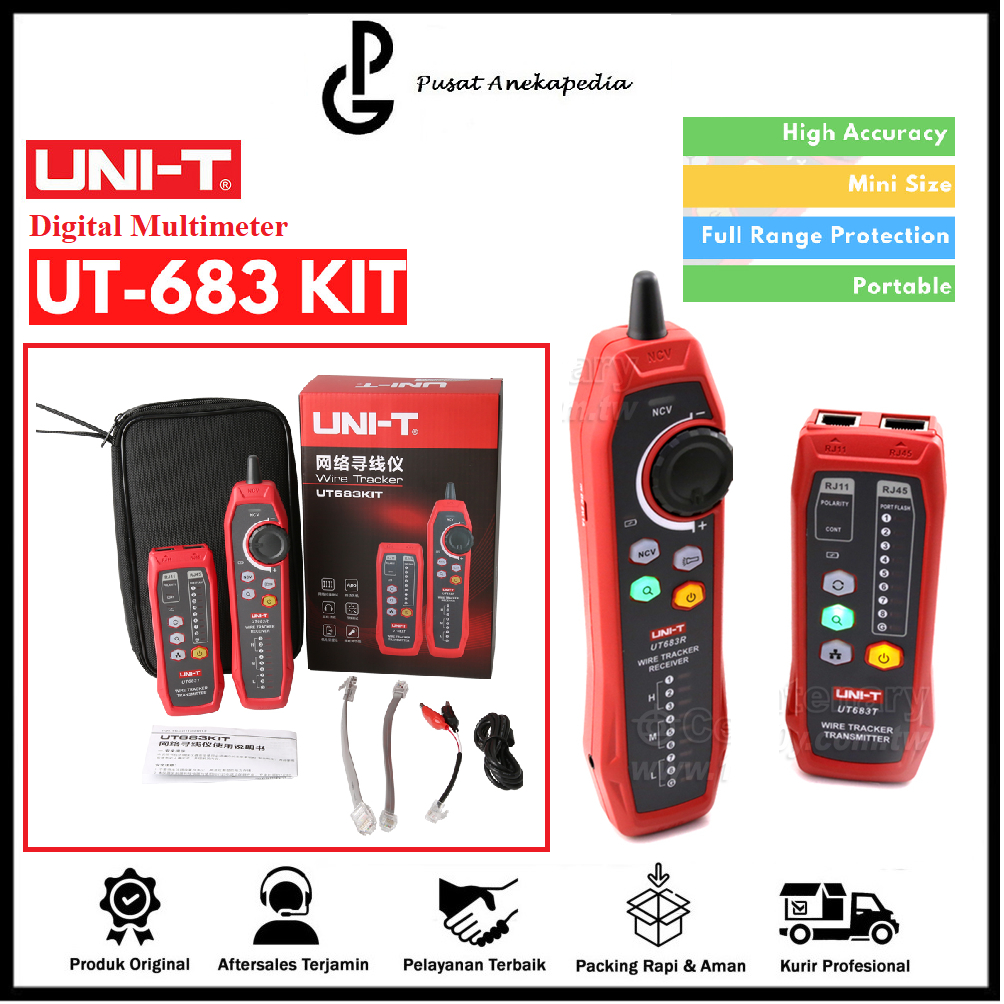 Jual UNI-T UT683KIT Lan Tester Network Wire Tracer Cable Tracker ...