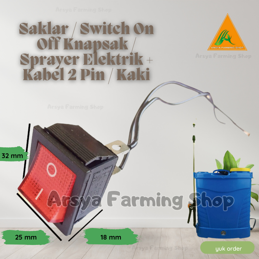 Jual Saklar / Switch On Off Knapsak / Sprayer Elektrik + Kabel 2 Pin ...