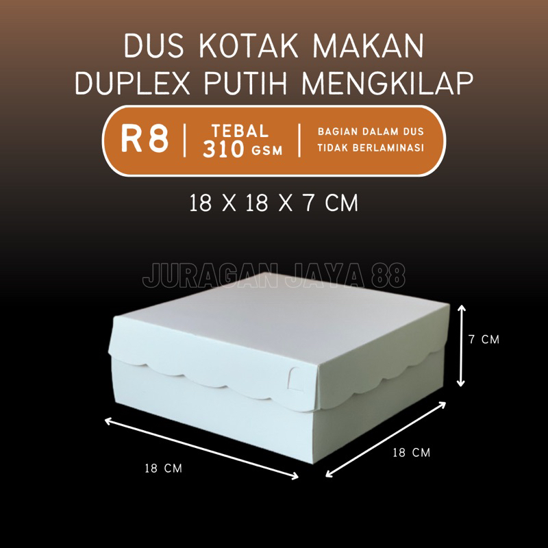 Jual Dus Kotak Makan (R8) 18cm x 18cm x 7cm Duplex Coated Putih ...