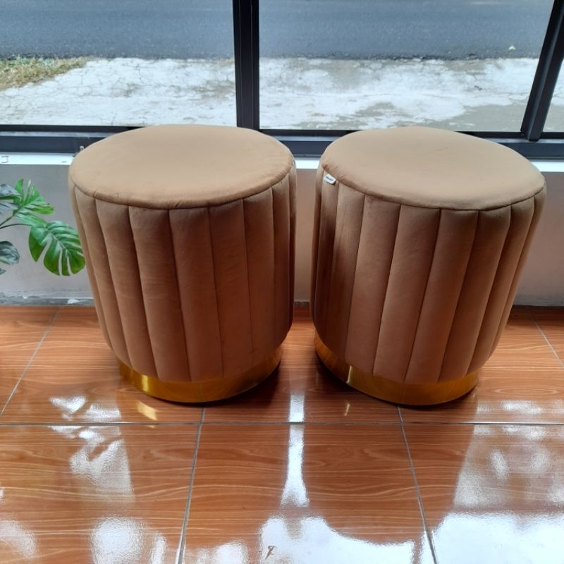 Jual Stool Bulat Stool Sofa Stool Kaki Besi Kursi Meja Rias Puff