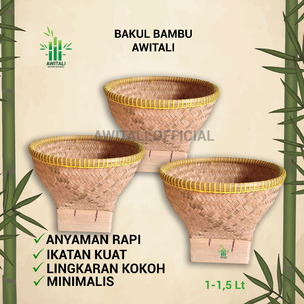 Jual Bakul Nasi Bambu Wakul Kecil Tempat Nasi Bambu Rice Bucket Boboko