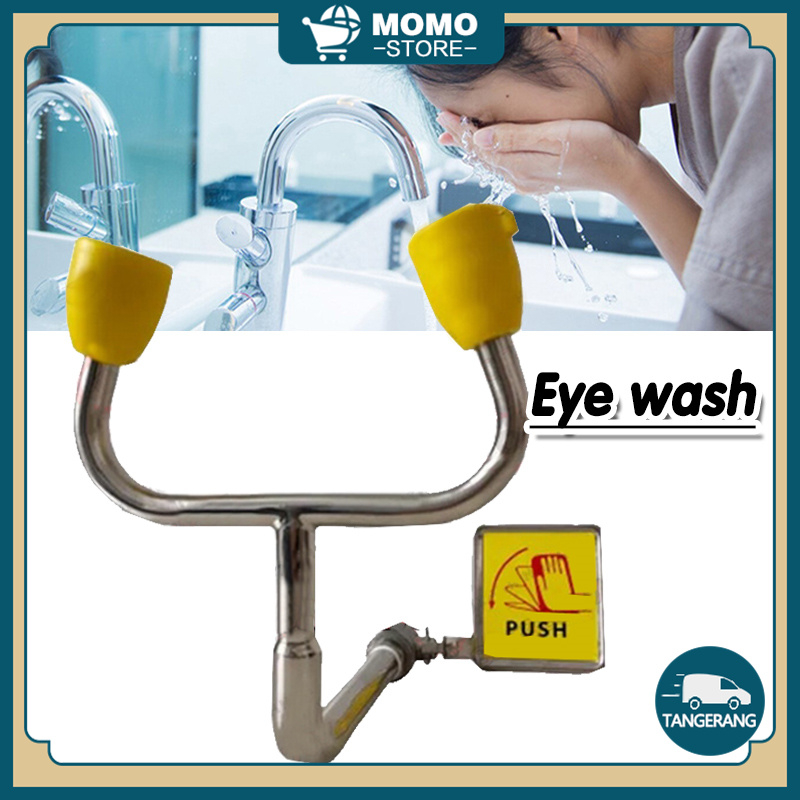 Jual Kran Pencuci Mata 304 Stainless Keran Eye Wash Emergency Safety Faucet Eyewash Fitting