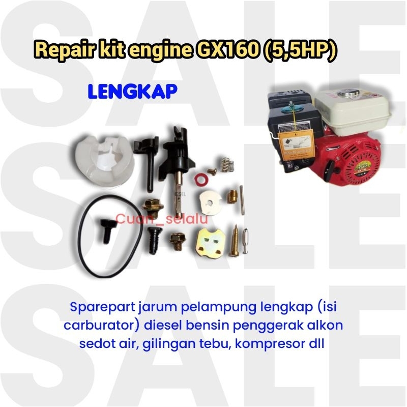 Jual Repair kit engine OHV GX160 5,5hp jarum pelampung dalam