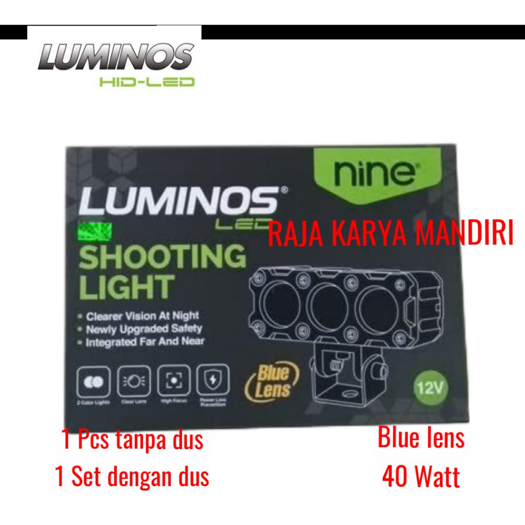Jual LAMPU TEMBAK SOROT LED LASER SQL 3 MATA LUMINOS Q9S 2 WARNA PUTIH ...
