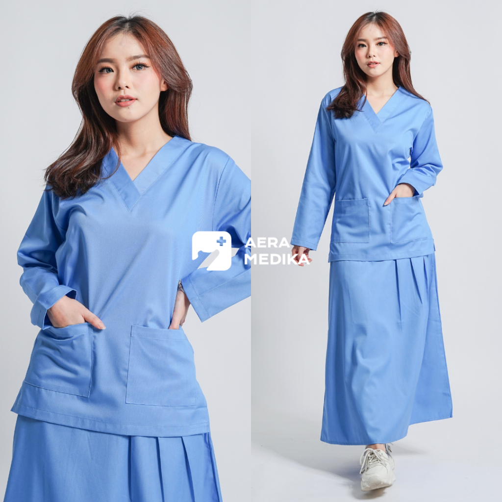 Jual Set Rok Baju Jaga Ok Perawat Dokter Scrub Medis Seragam