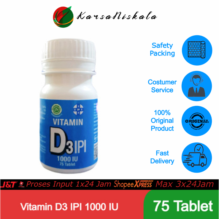 Jual IPI Vitamin D3 1000iu Isi 75 Tablet D 3 1000 iu Shopee Indonesia