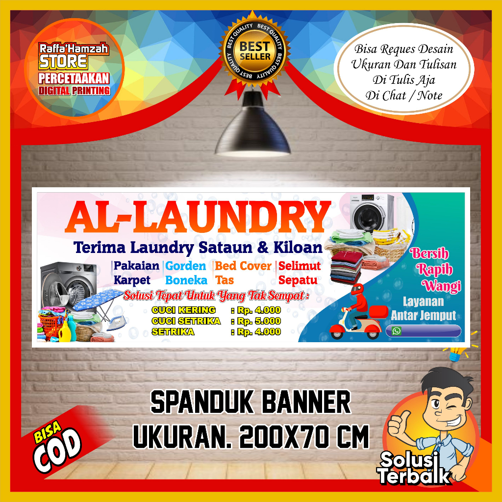 Jual Spanduk Banner Laundry Spanduk Laundry Size X Cm Shopee Indonesia