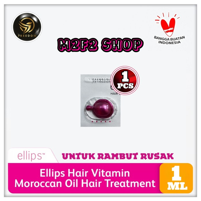 Jual Ellips Hair Vitamin Rambut Moroccan Oil Treatment Sachet - 1 ml ...
