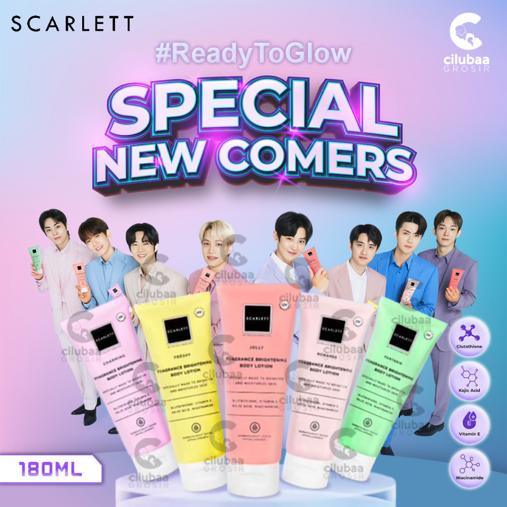 Jual SCARLETT Whitening Body Lotion Tube Series 180mL || Jolly
