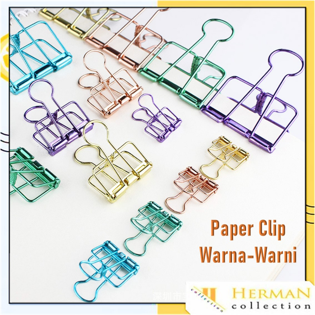 Jual Hc Paper Clip Besi Warna Warni Klip Penjepit Buku Bahan Metal