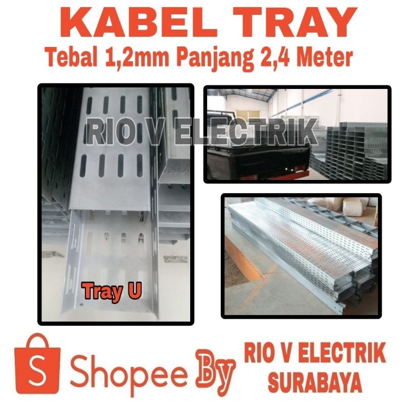 Jual RAK KABEL TRAY PERFORATED TIPE U 200X100X2400 1,2 mm Galvanis electro / ocp Cable Tray