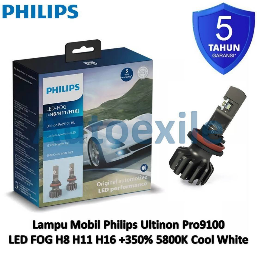 Jual bohlam-led-fog-h16-ultinon-pro9000-hl-5800-k-philips--66442