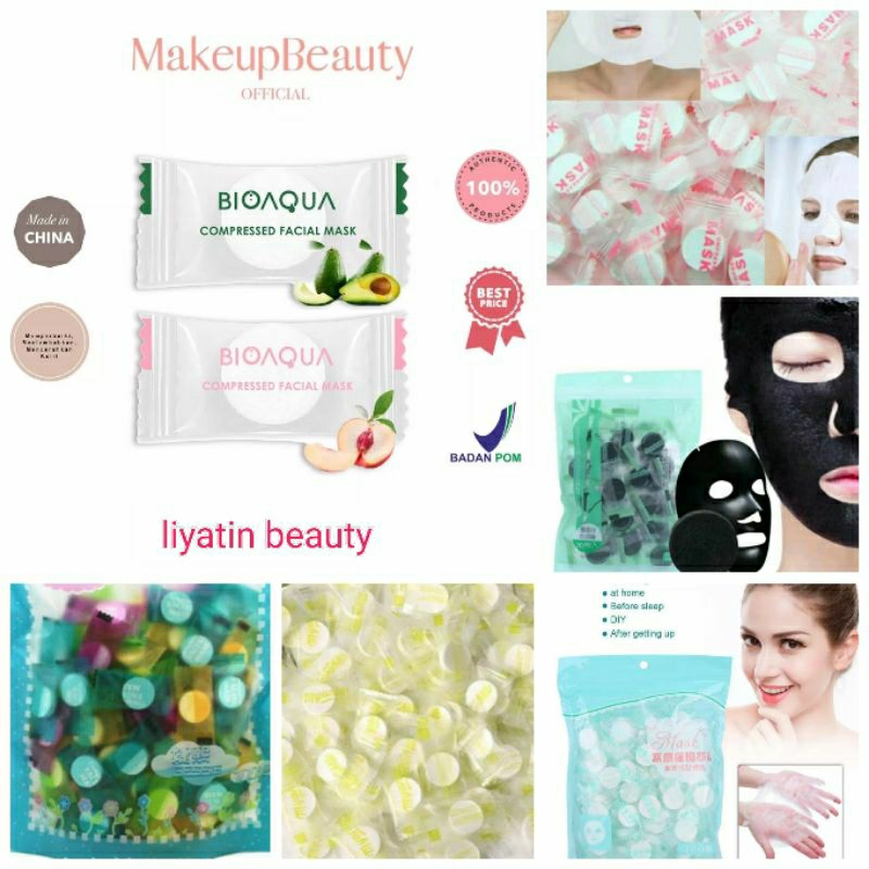 Jual Bioaqua Masker Wajah Tablet / Compressed Mask DIY Paper Mask Sheet