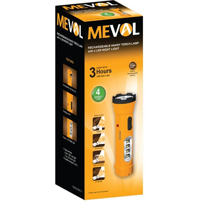 Jual MEVAL EML Senter dengan Lampu Tidur 4 LED - Putih Flashlight 1 ...