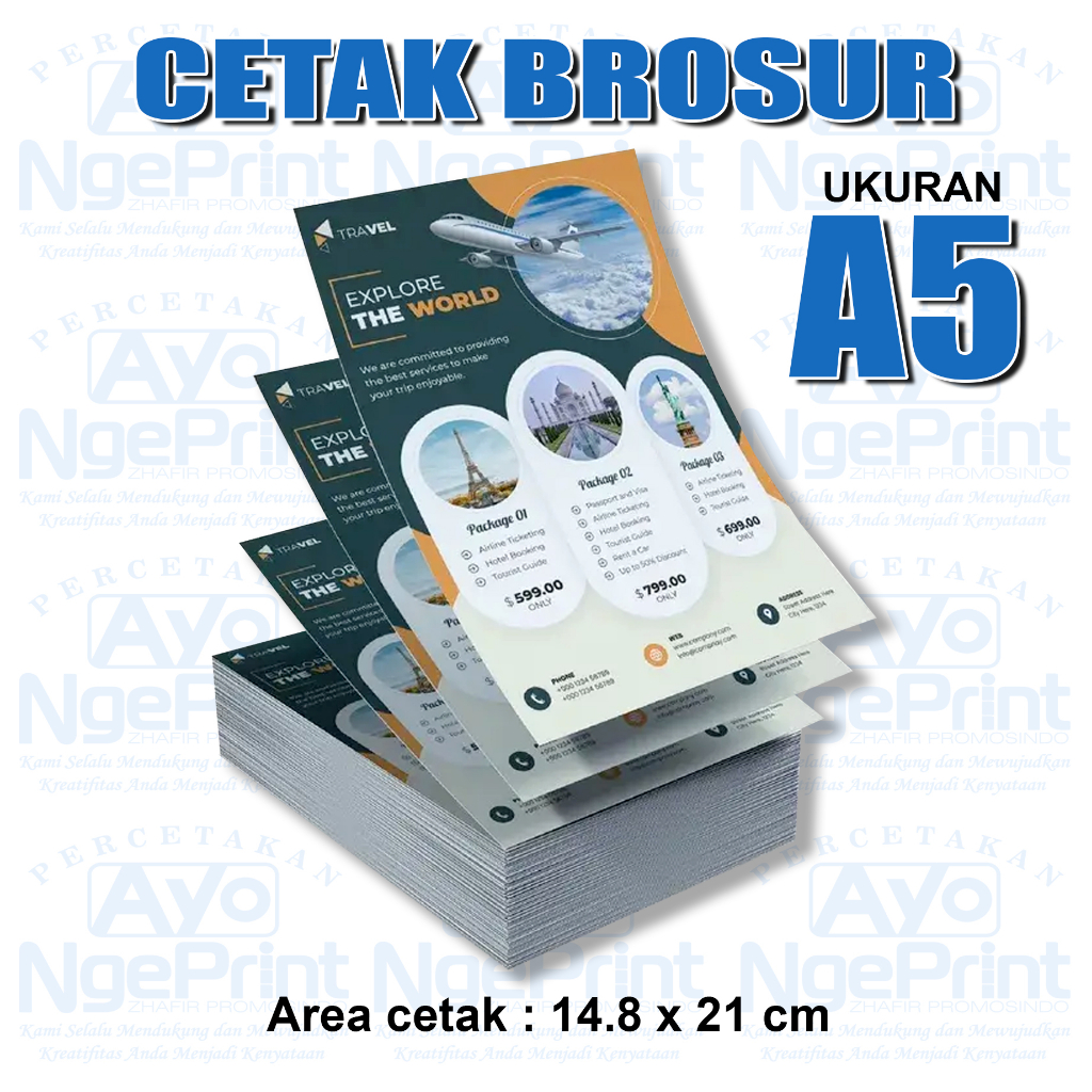 Jual Cetak Brosur Iklan Perumahan A5 2 Rim 1000 Lbr Art Paper 120