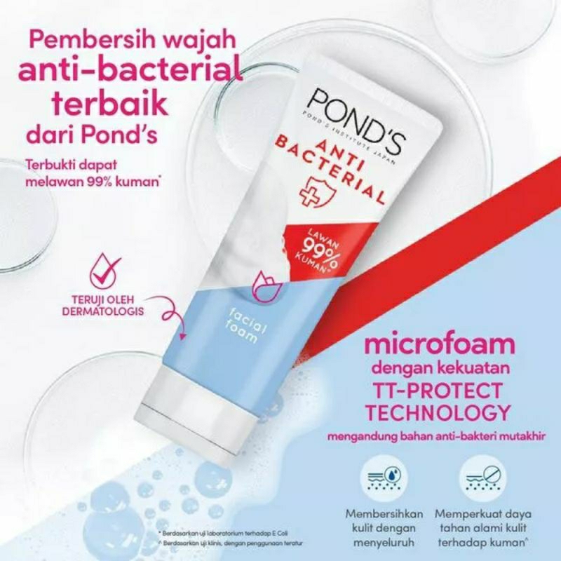 Jual Ponds Anti Bacterial Facial Foam 100g Shopee Indonesia 8401