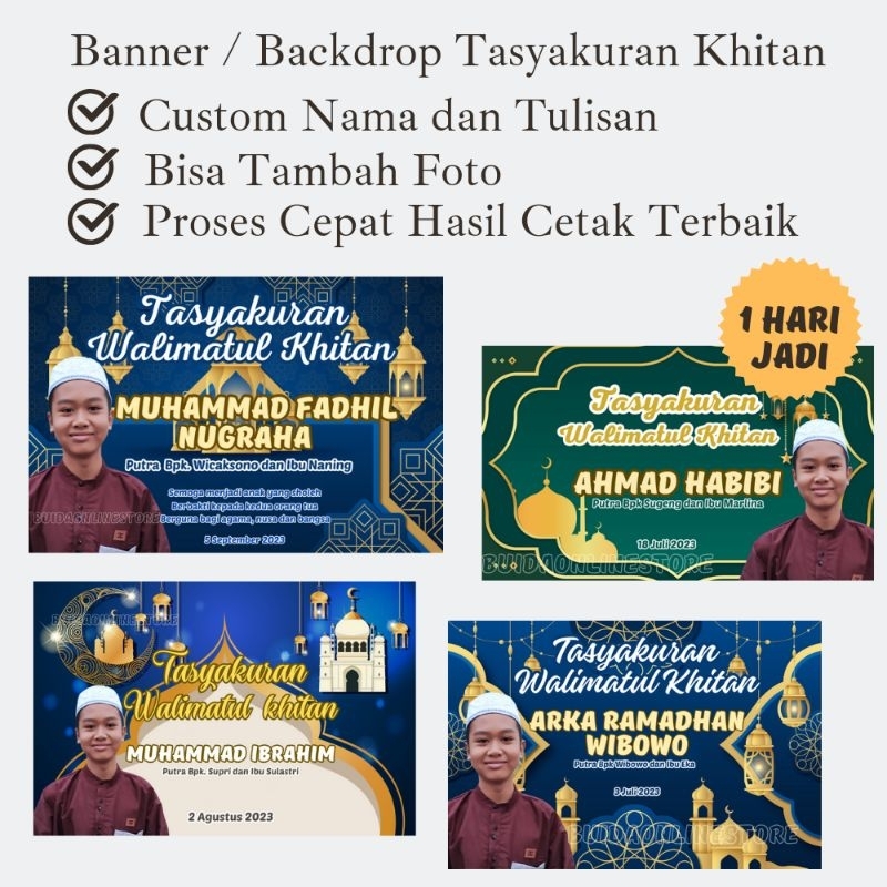 Jual Banner Backdrop Spanduk Tasyakuran Walimatul Khitan Dekorasi Acara