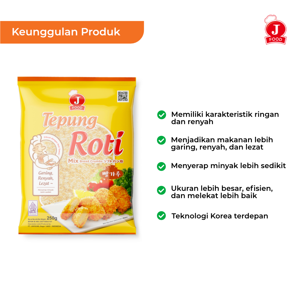Jual J FOOD Tepung Roti Mix 250 gr | Shopee Indonesia