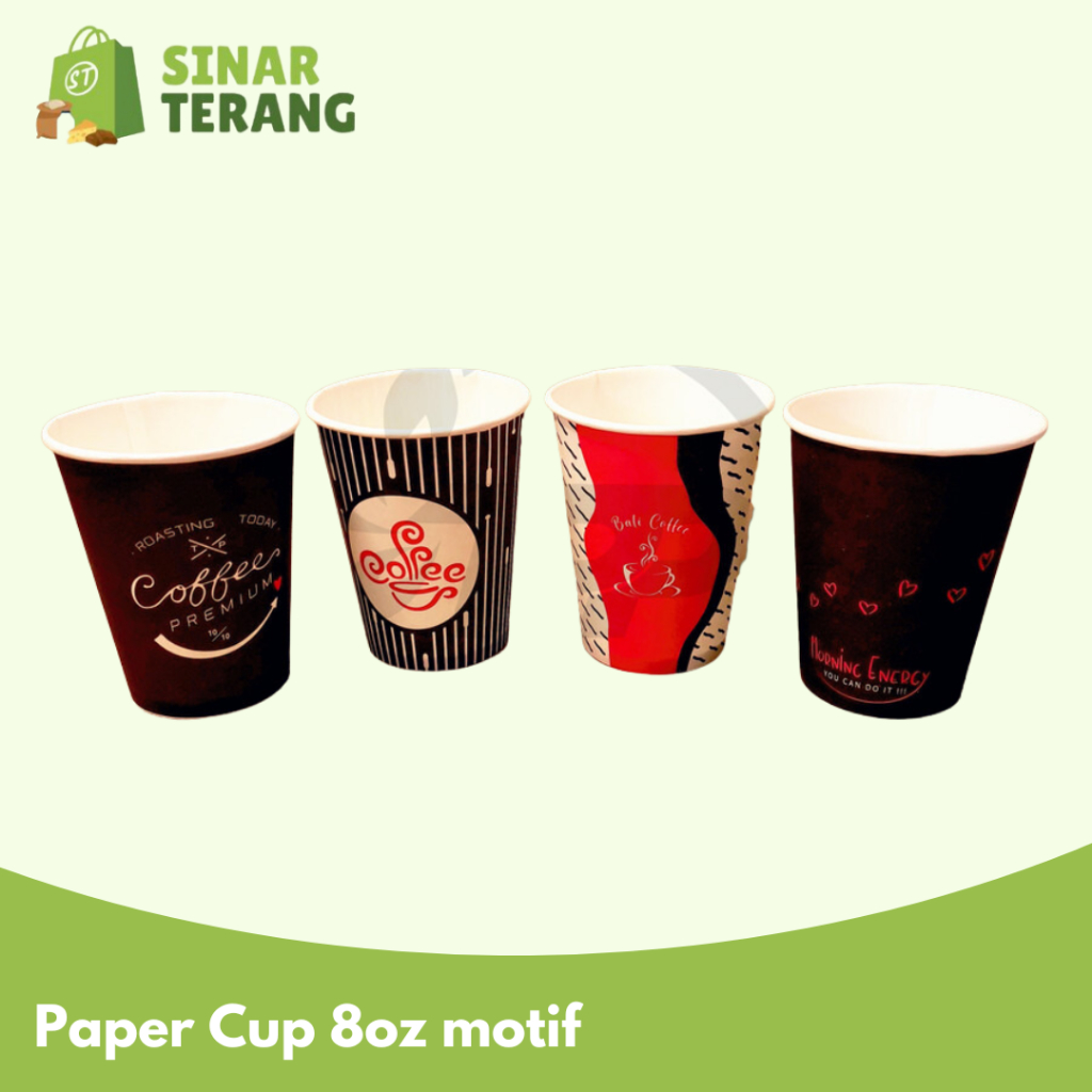 Jual Paper Cup / Gelas Kertas 8 OZ / 240ml Kopi , teh , jagung , jasuke ...