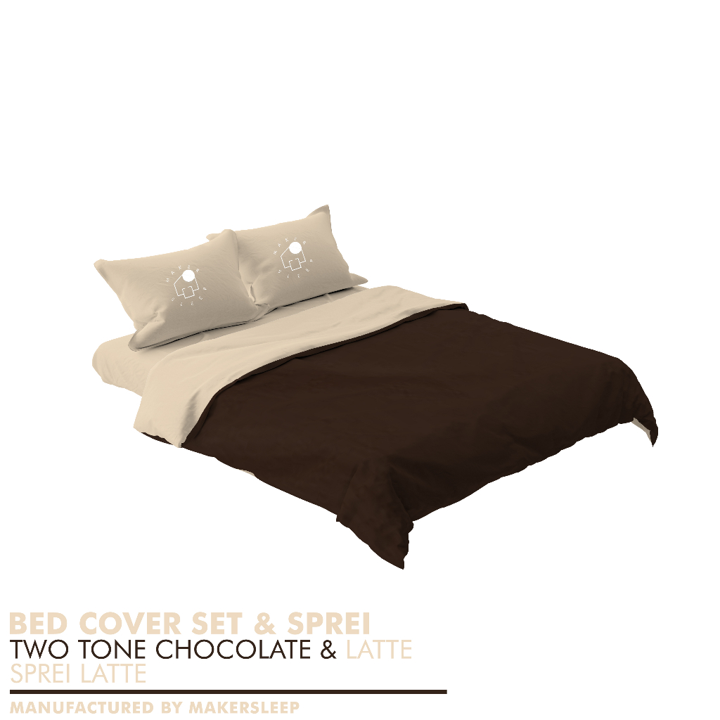 Jual Bed Cover Set 160x200 Two tone / Kombinasi warna aestetic