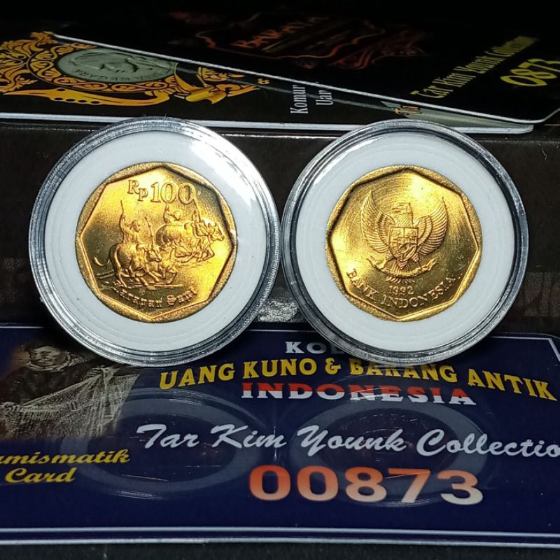 Jual Limited Edition 100 Rupiah Karapan Sapi Tahun 1992 (keydate) Gress ...