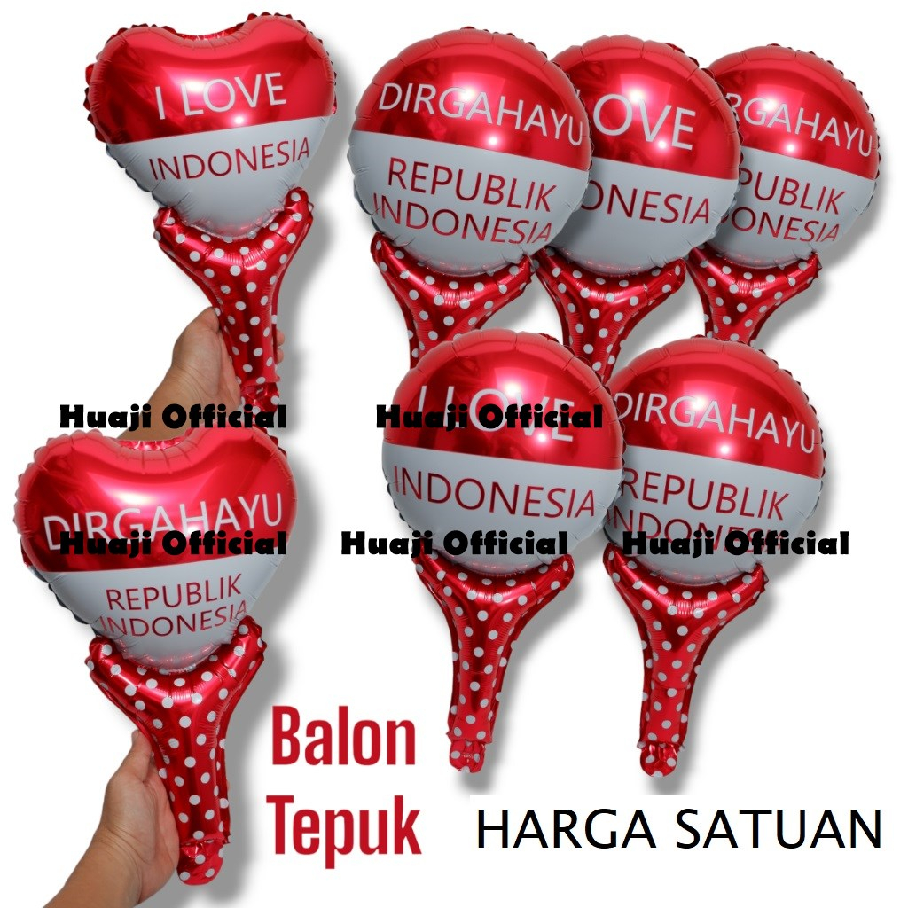 Jual Balon PENTUNGAN Foil HUT RI - Balon Tepuk Pentungan Dirgahayu