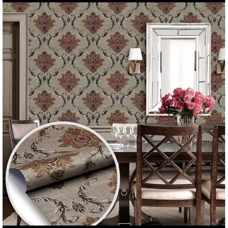 Jual Wallpaper Sticker Motif Batik Klasik Cokelat Shopee Indonesia