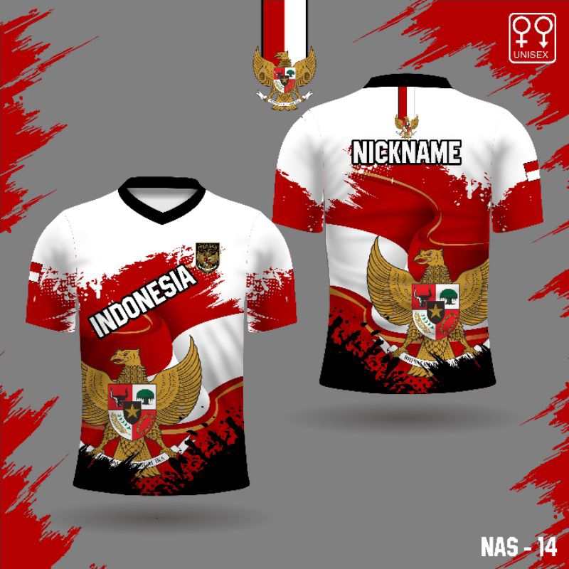 Jual jersey garuda indonesia custom nama logo kaos garuda fans kaos