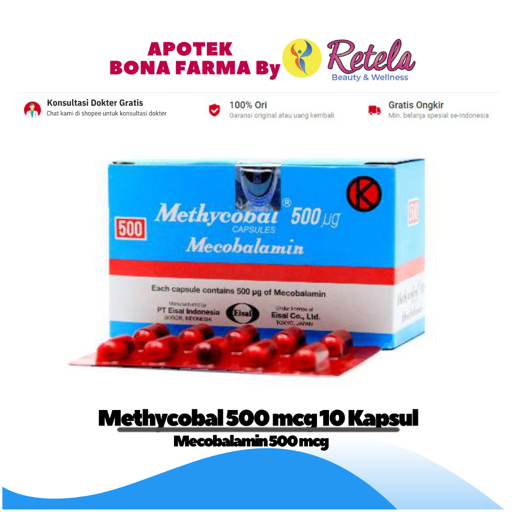 Jual METHYCOBAL 500MCG 1 STRIP 10 CAPSUL ( Mecobalamin 500 Mcg ...