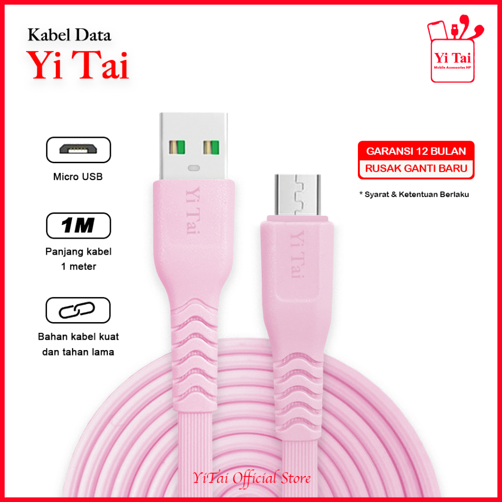 Jual YI TAI - Kabel Data Micro Usb Gepeng Fast Charging 1 meter ...