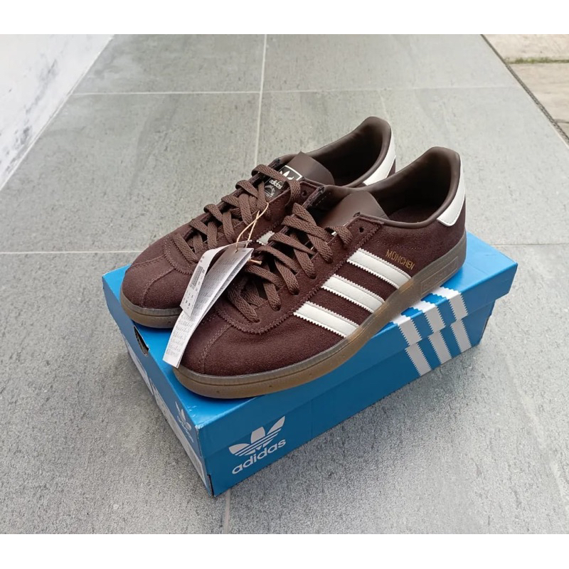 Ready Stock adidas Munchen Brown White