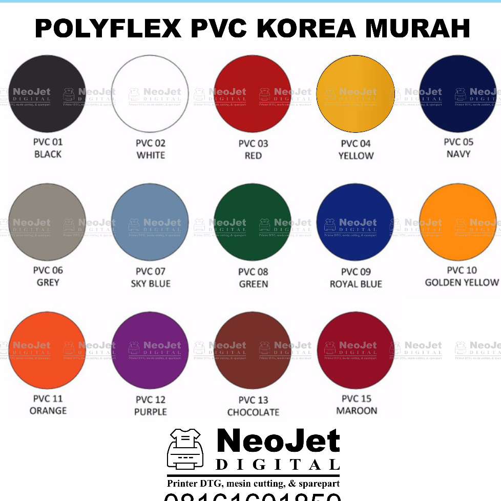 Jual Polyflex Bahan Sablon Kaos Digital PVC 20cm x 50cm Korea Murah ...
