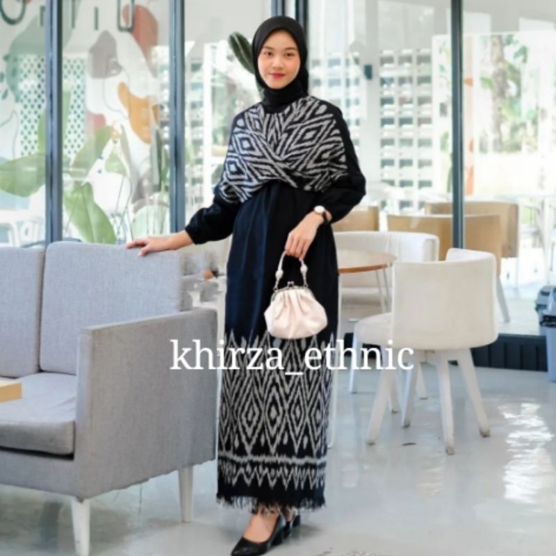 Jual Raisa couple tenun black abu- baju tenun couple - baju kondangan ...