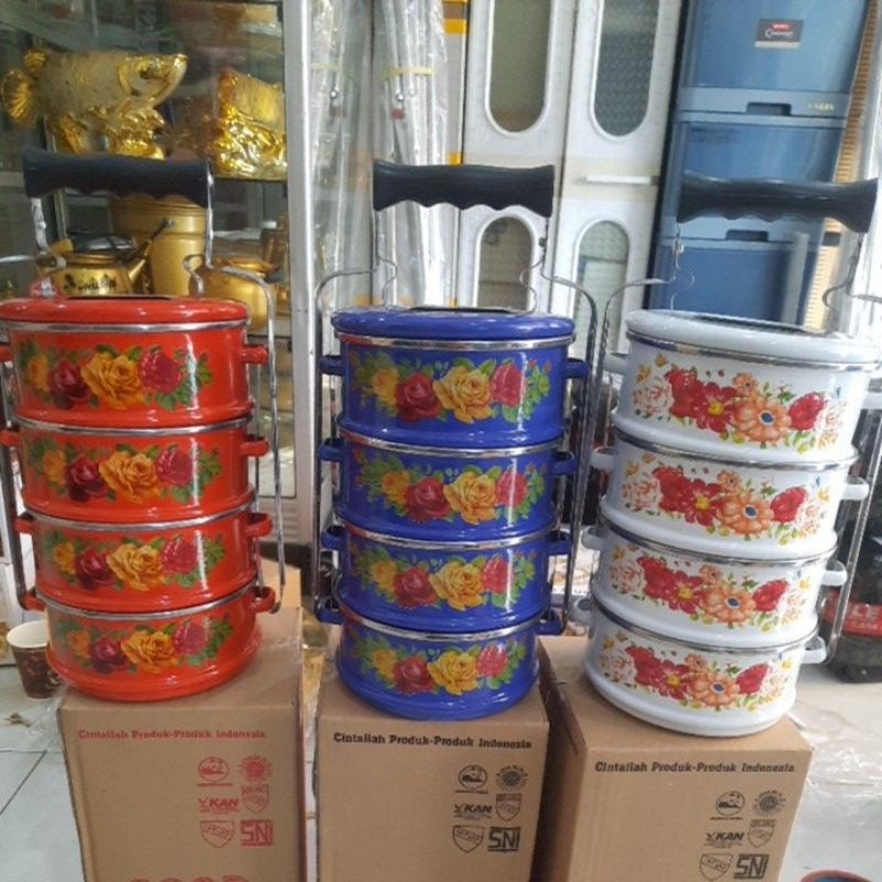 Jual Rantang Panda Enamel ukuran 14cm susun 4 Maspion | Shopee Indonesia