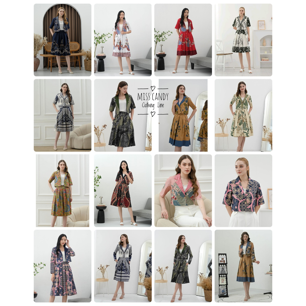 Jual Outer Rompi Batik Crop 316 Krah Kancing Depan Lengan Pendek dan ...