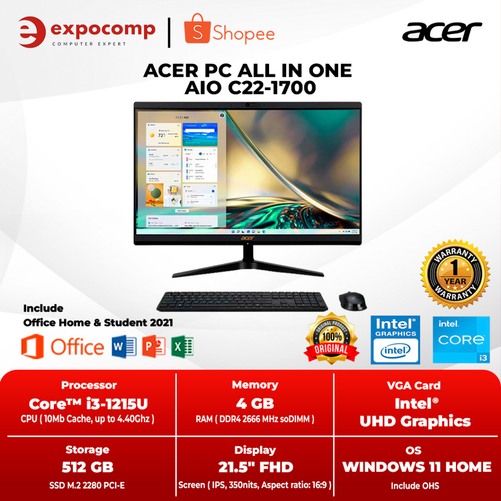 Jual Acer Pc All In One Aio C Core I U Gb Gb W Ohs