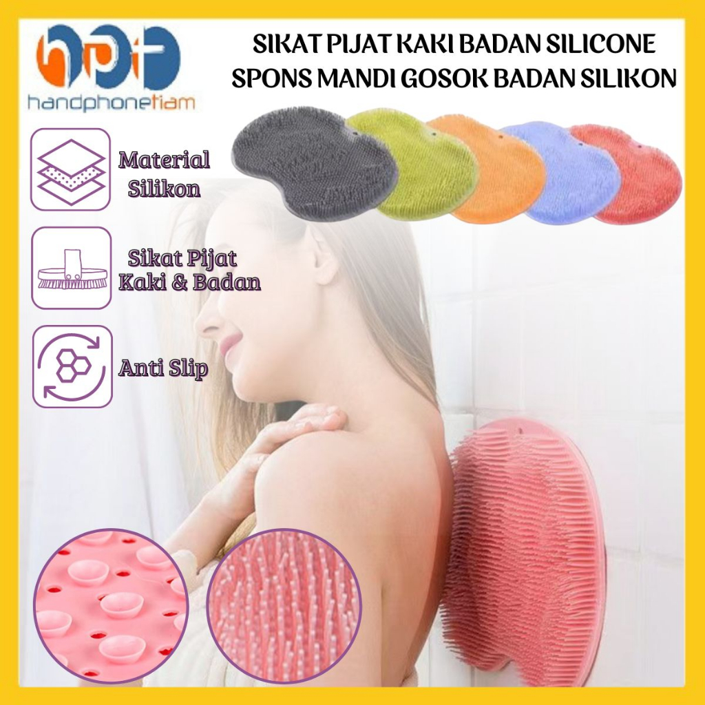 Jual Sikat Pijat Kaki Badan Silicone Spons Sikat Penggosok Pijat Cuci