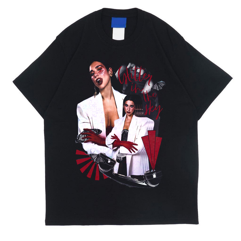 Jual Kaos Dua Lipa Glitter In The Sky Tshirt Cotton Combed by Don