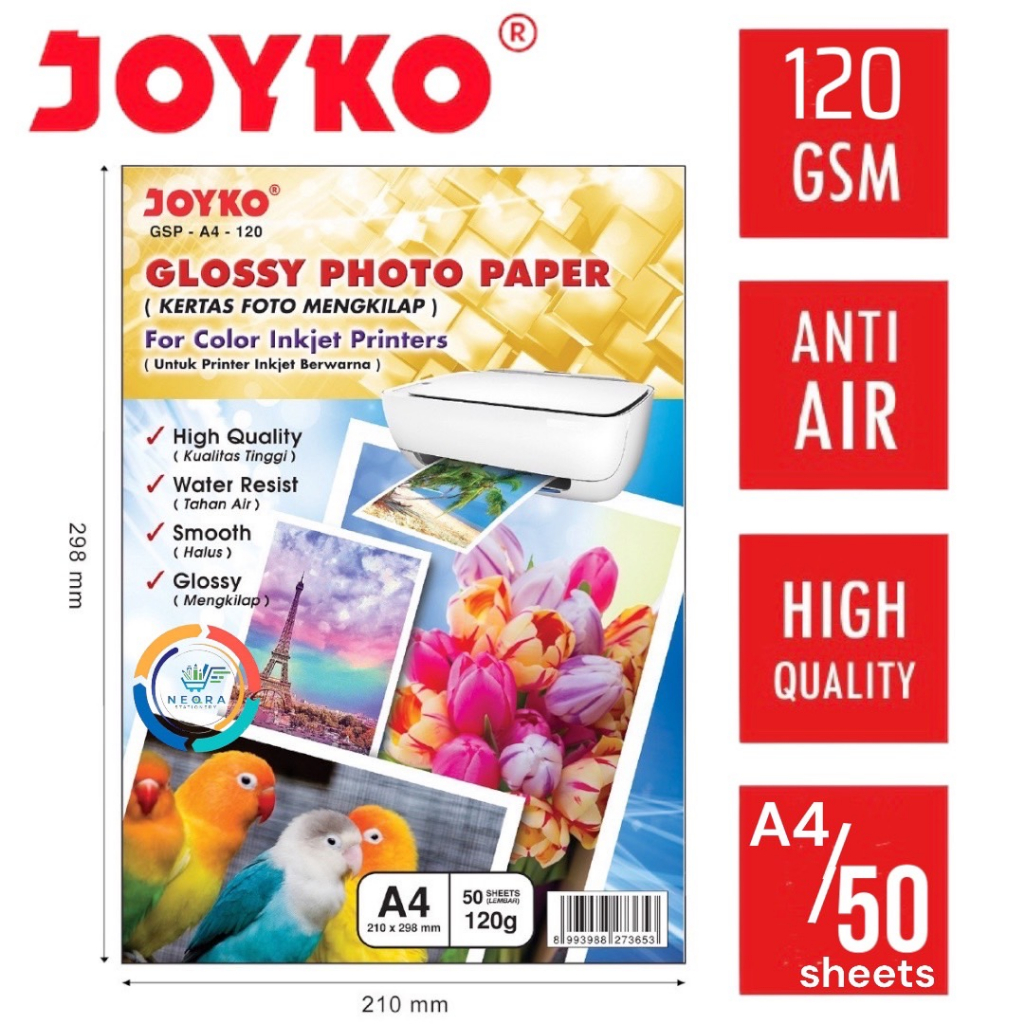 Jual Joyko Glossy Photo Paper/Kertas Foto Mengkilap GSP A4 120 (Isi