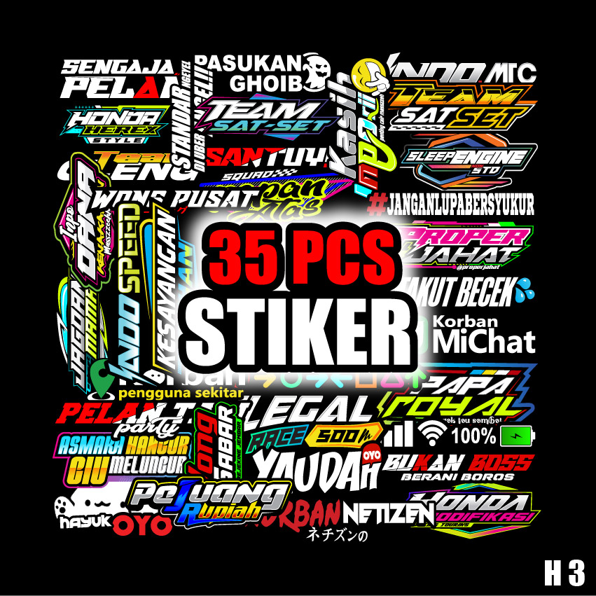 Jual Stiker Racing Kata Kata Viral Isi 35 Pcs Kode H3 Shopee